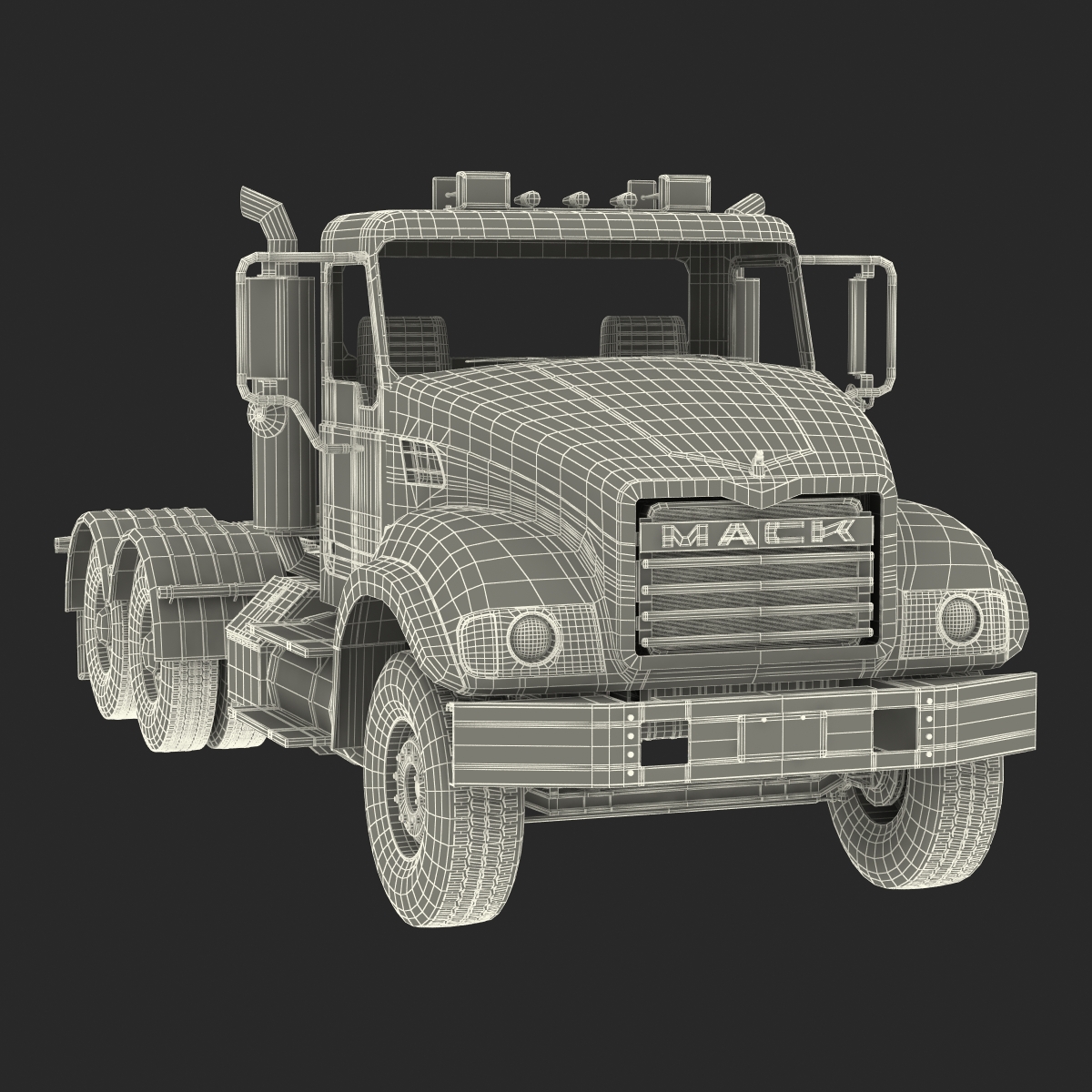 3D Truck Mack Simple Interior