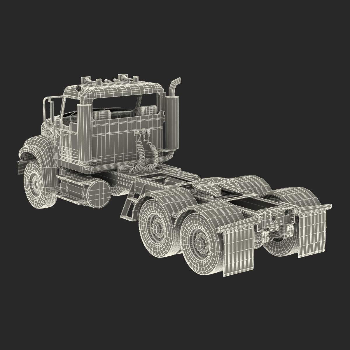 3D Truck Mack Simple Interior