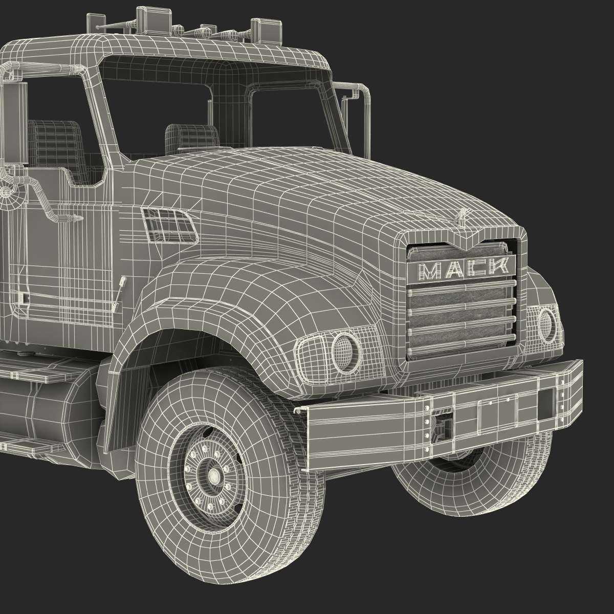 3D Truck Mack Simple Interior