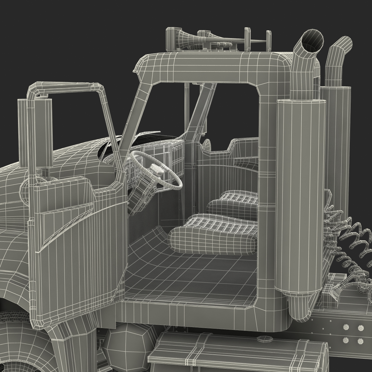 3D Truck Mack Simple Interior