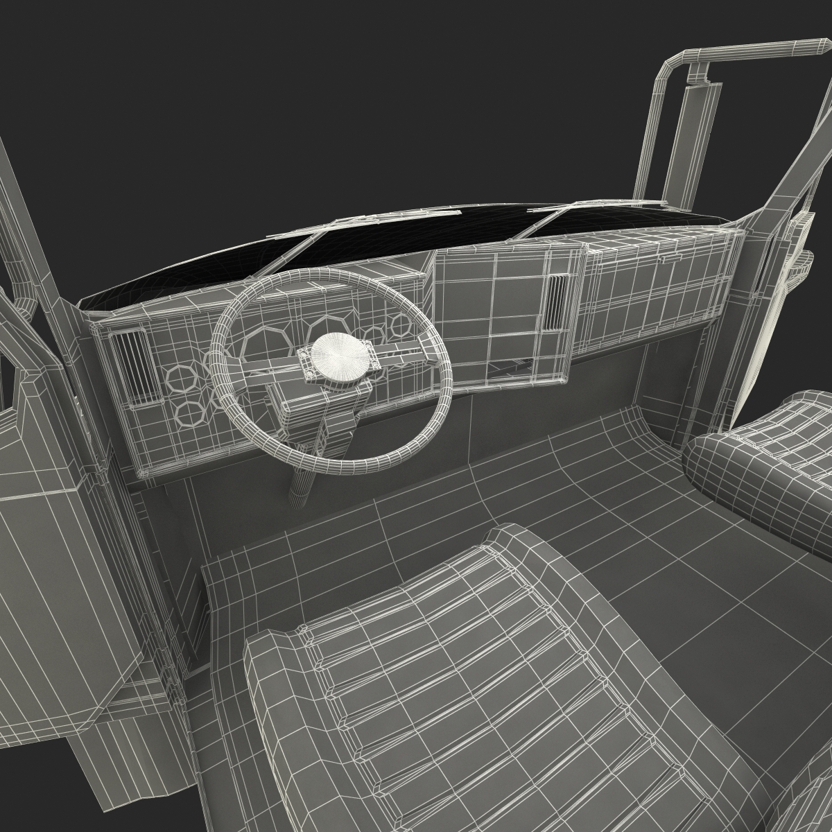 3D Truck Mack Simple Interior