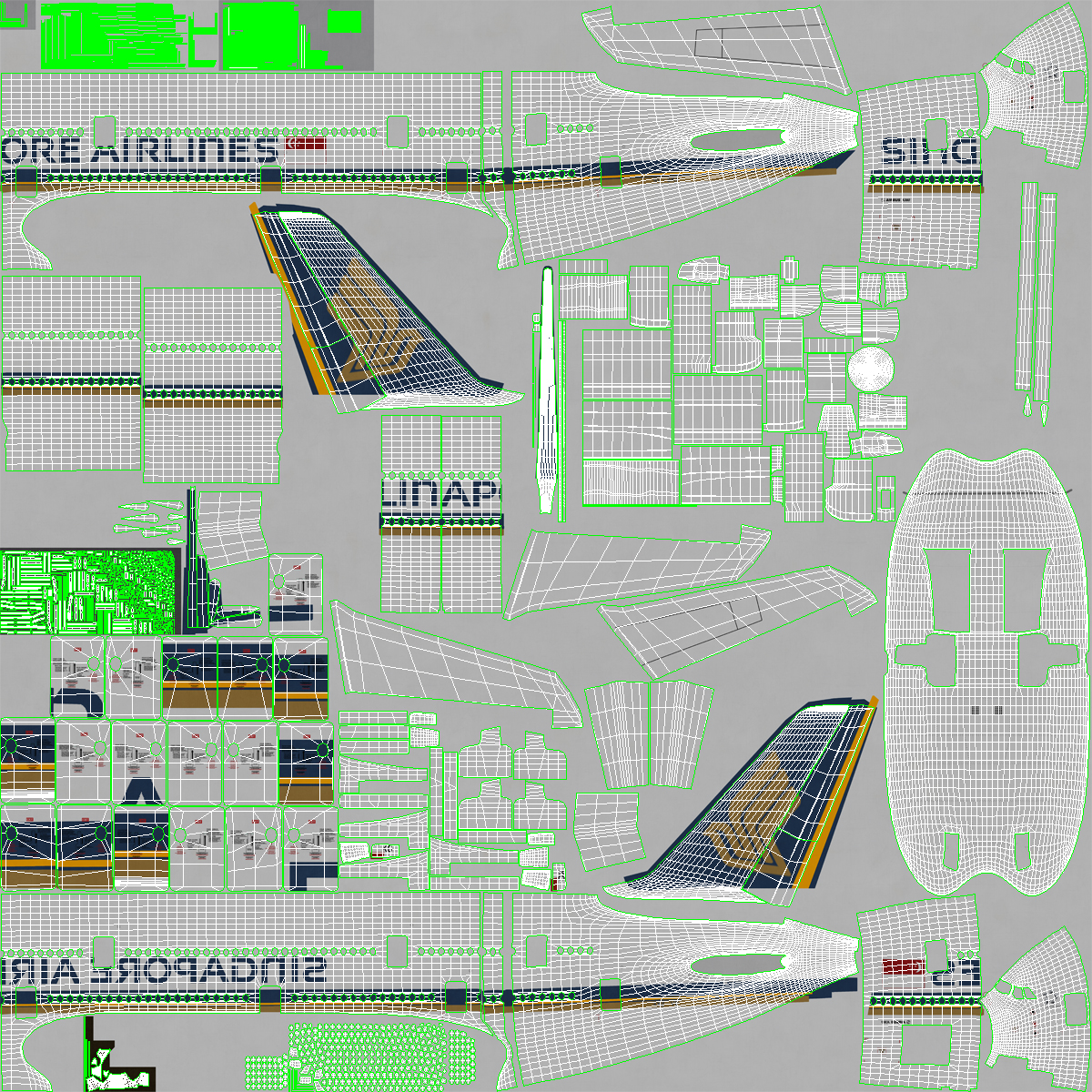 3D model Airbus A380 1000 Singapore Airlines