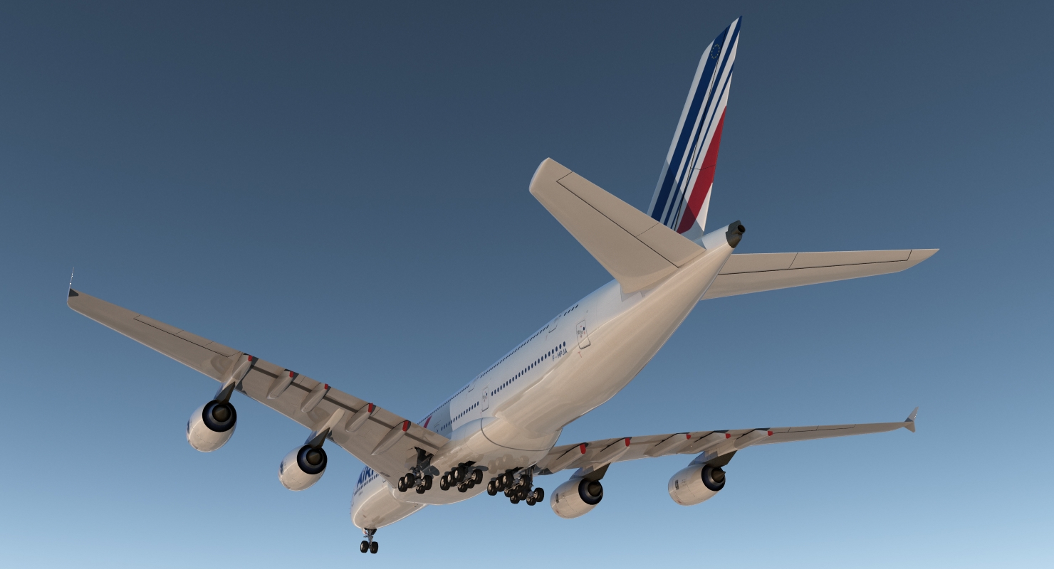 Airbus A380 1000 Air France Rigged 3D model