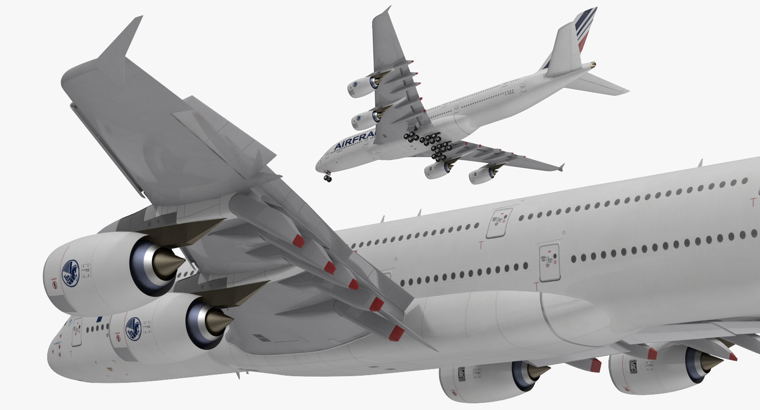 Airbus A380 1000 Air France Rigged 3D model