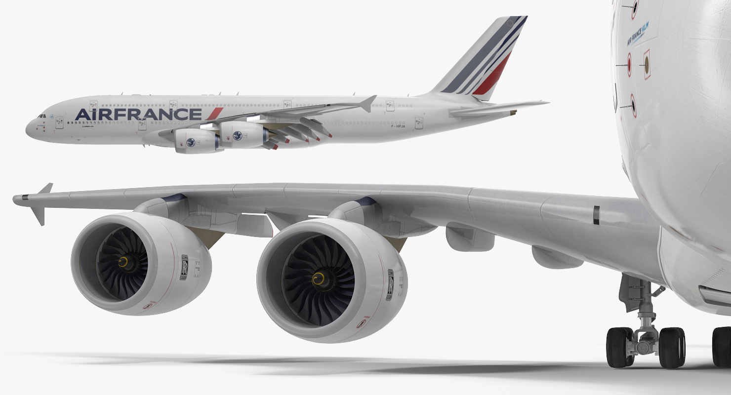 Airbus A380 1000 Air France Rigged 3D model