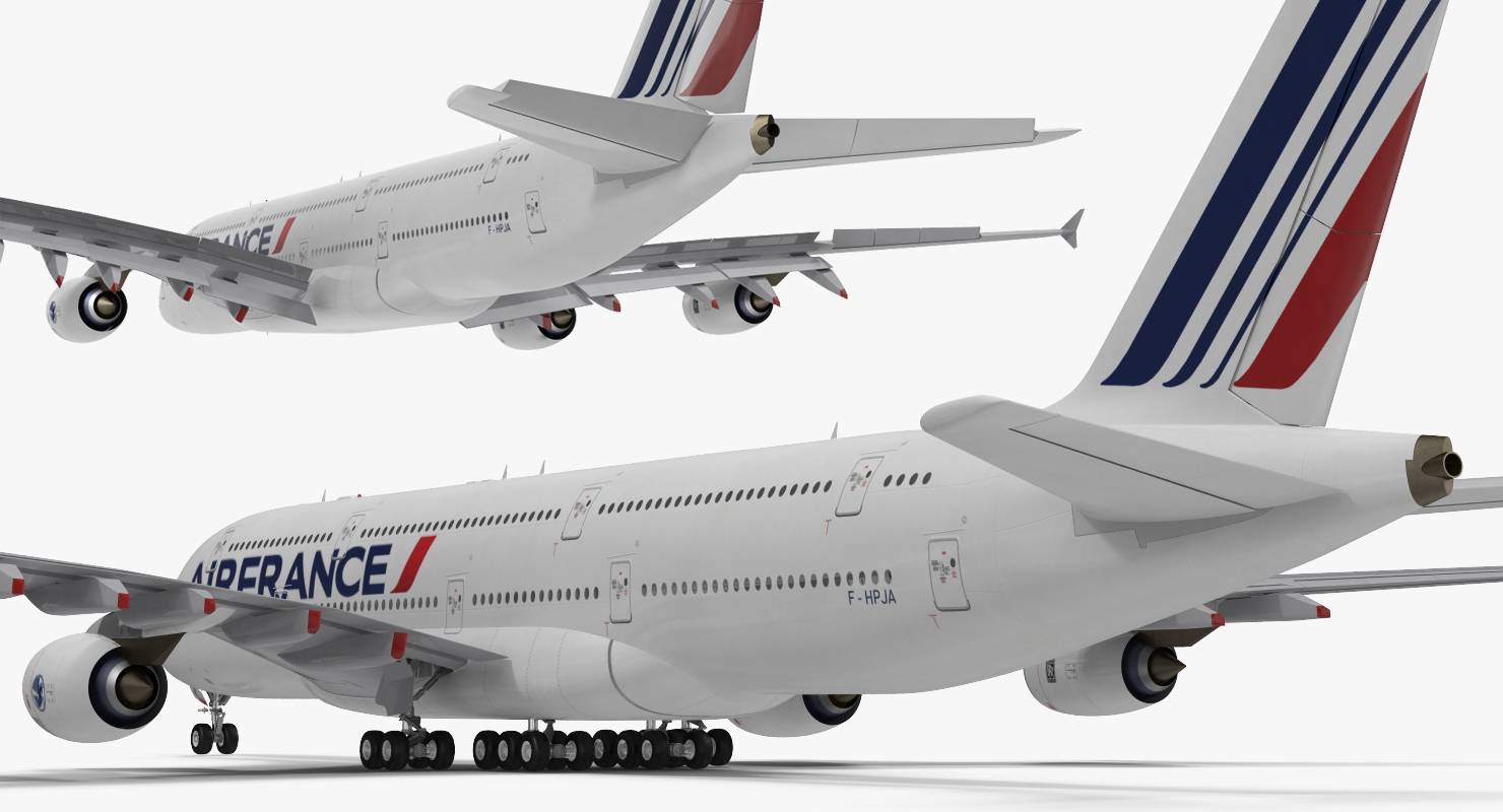 Airbus A380 1000 Air France Rigged 3D model