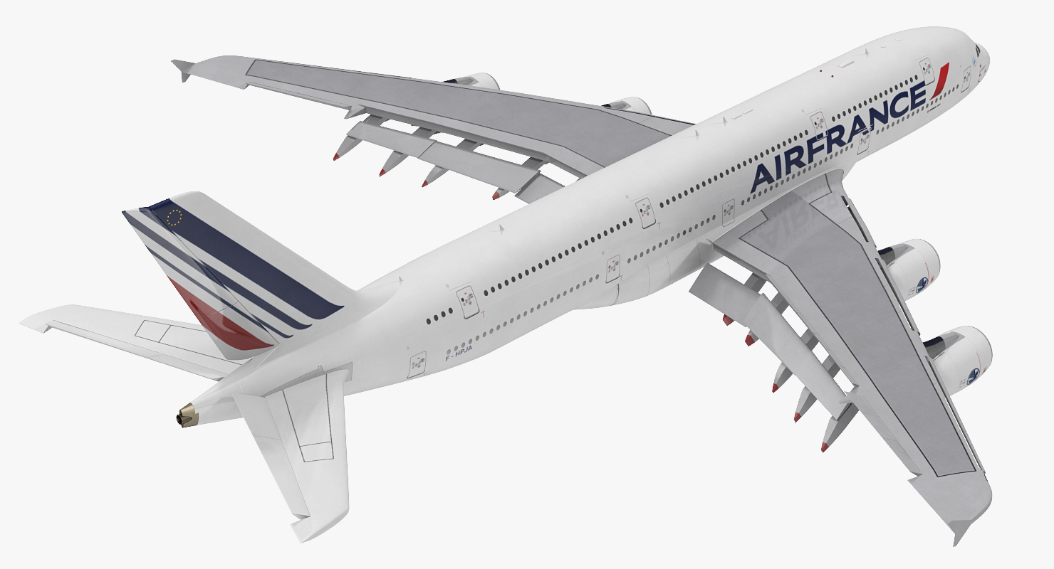 Airbus A380 1000 Air France Rigged 3D model