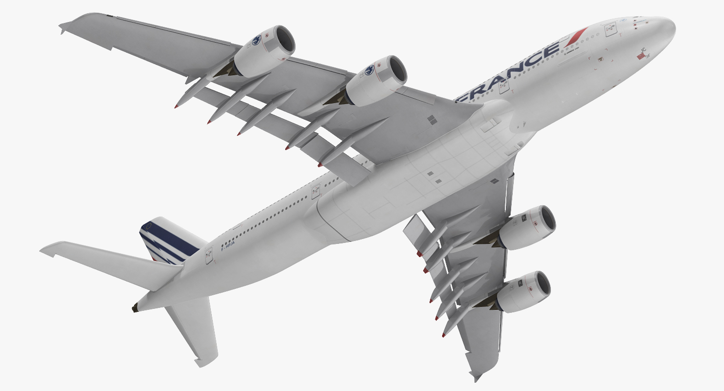 Airbus A380 1000 Air France Rigged 3D model