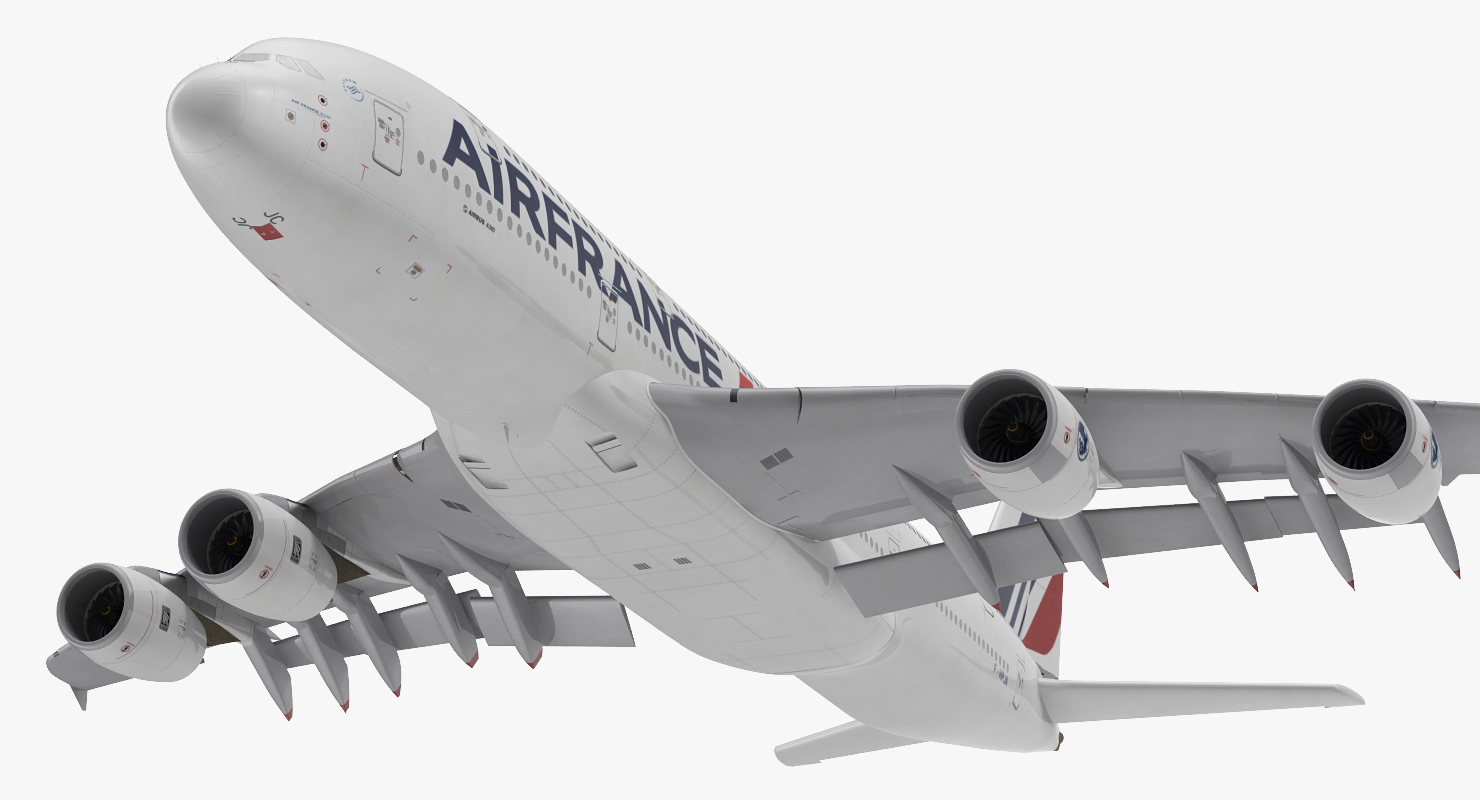 Airbus A380 1000 Air France Rigged 3D model