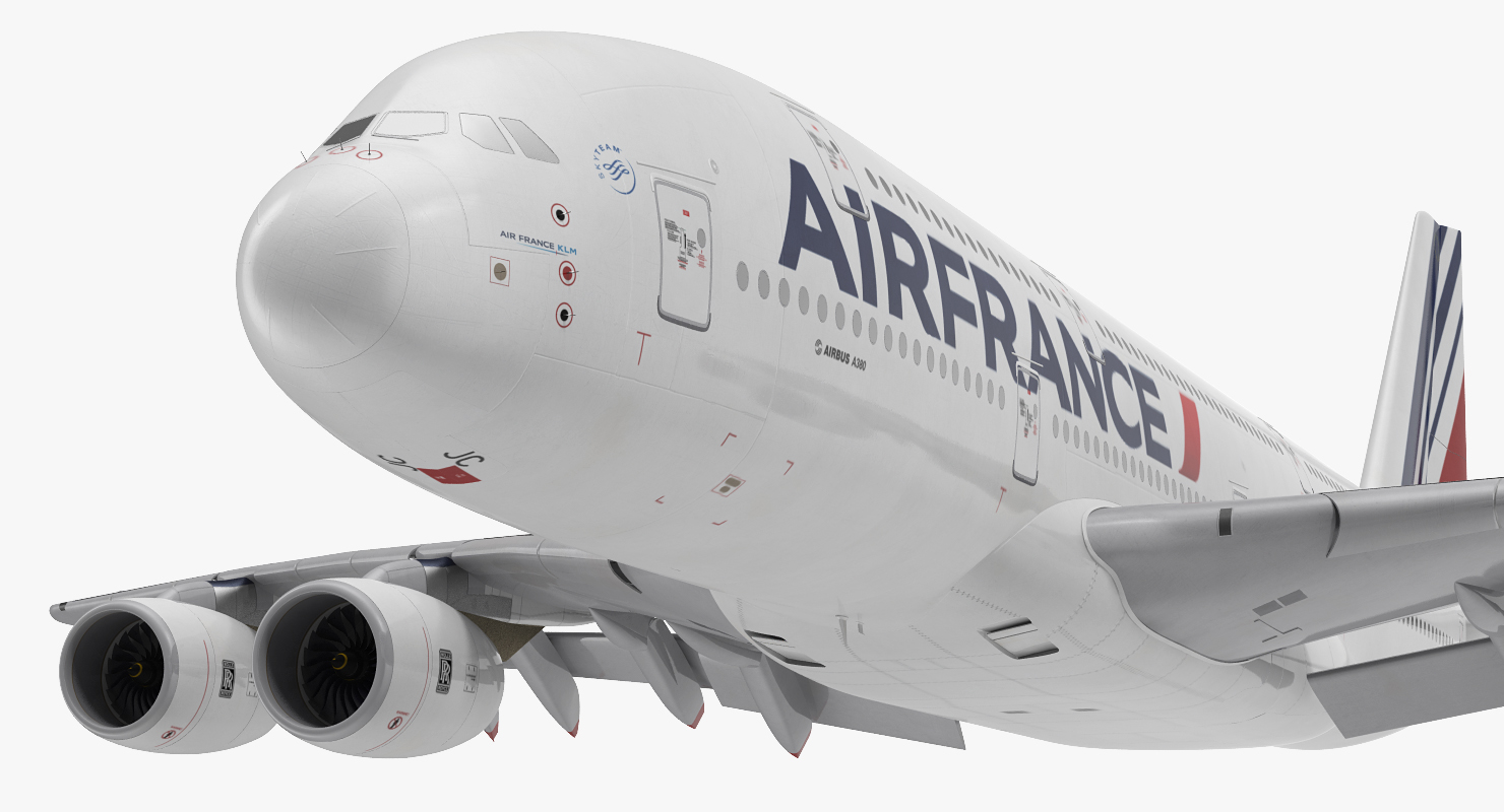 Airbus A380 1000 Air France Rigged 3D model