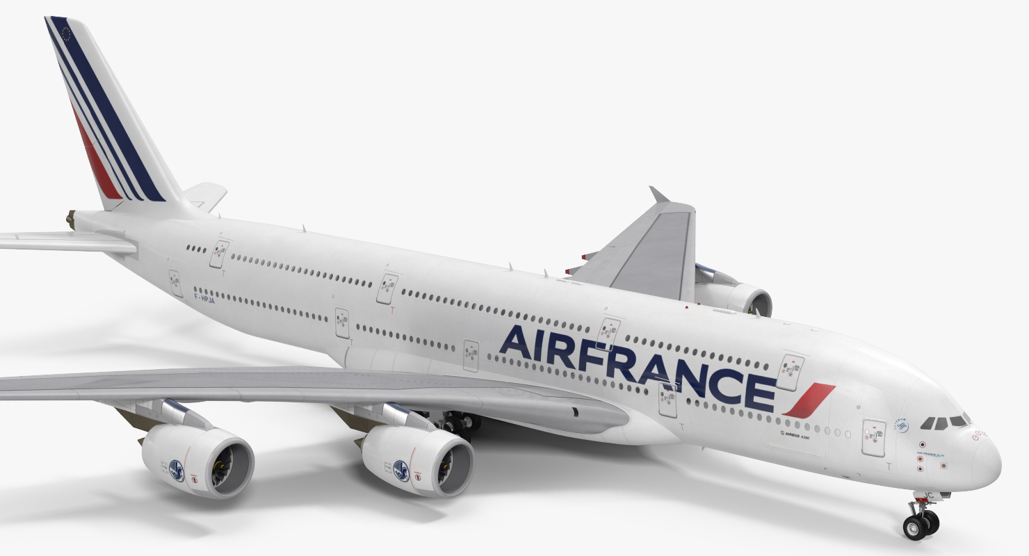 Airbus A380 1000 Air France Rigged 3D model