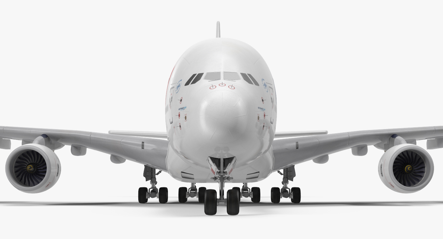 Airbus A380 1000 Air France Rigged 3D model