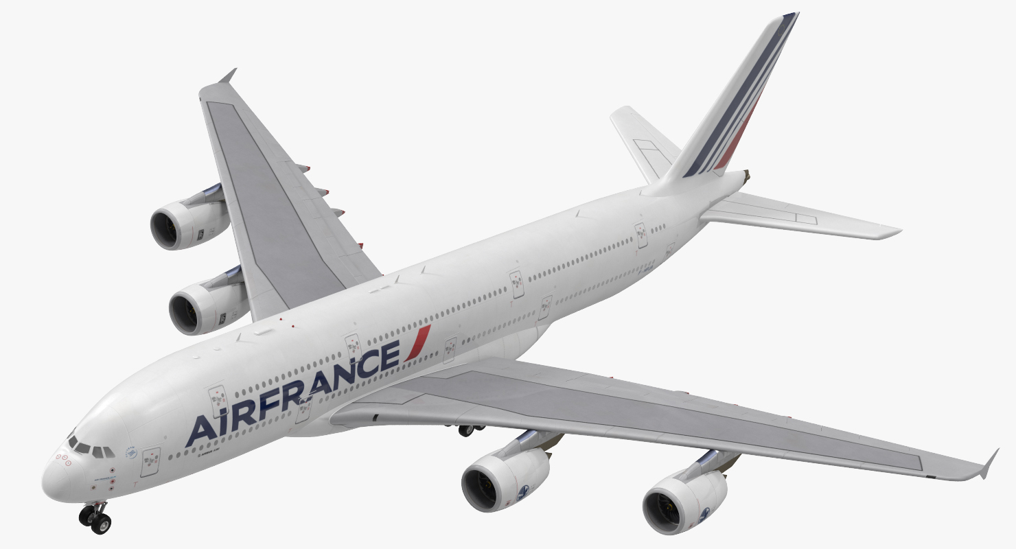 Airbus A380 1000 Air France Rigged 3D model