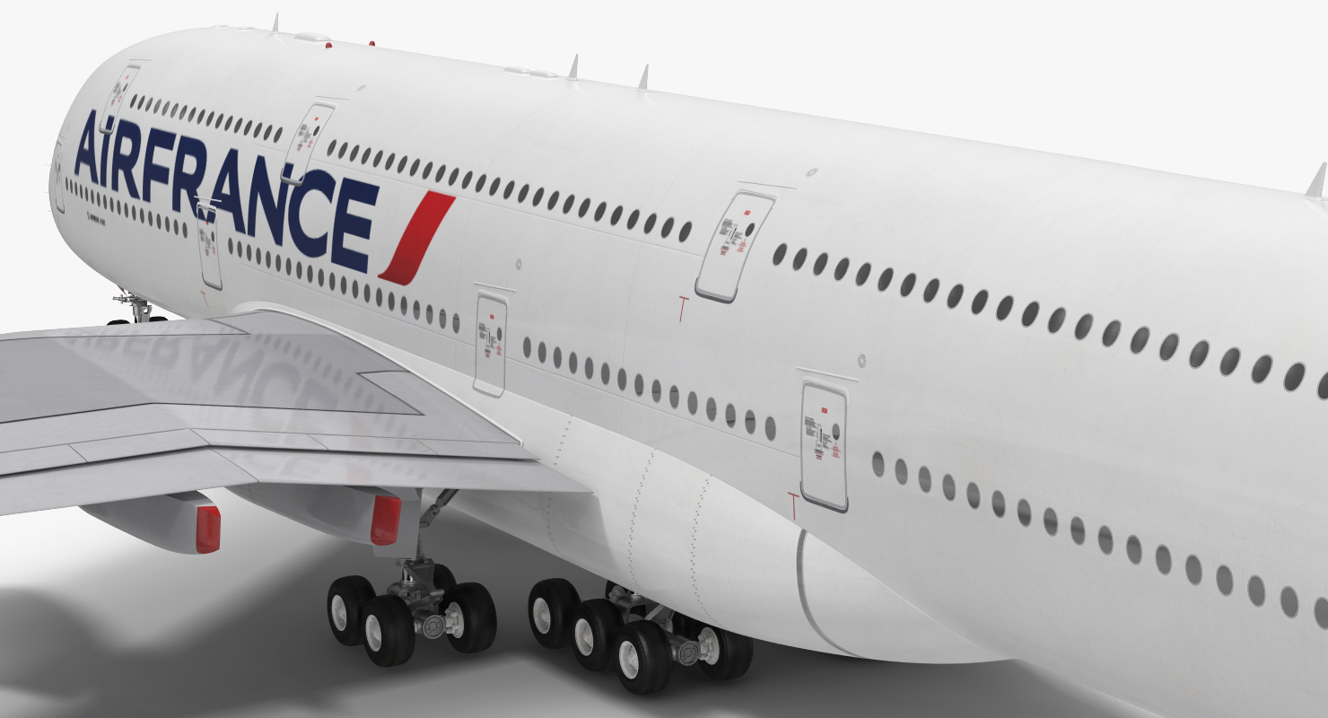 Airbus A380 1000 Air France Rigged 3D model