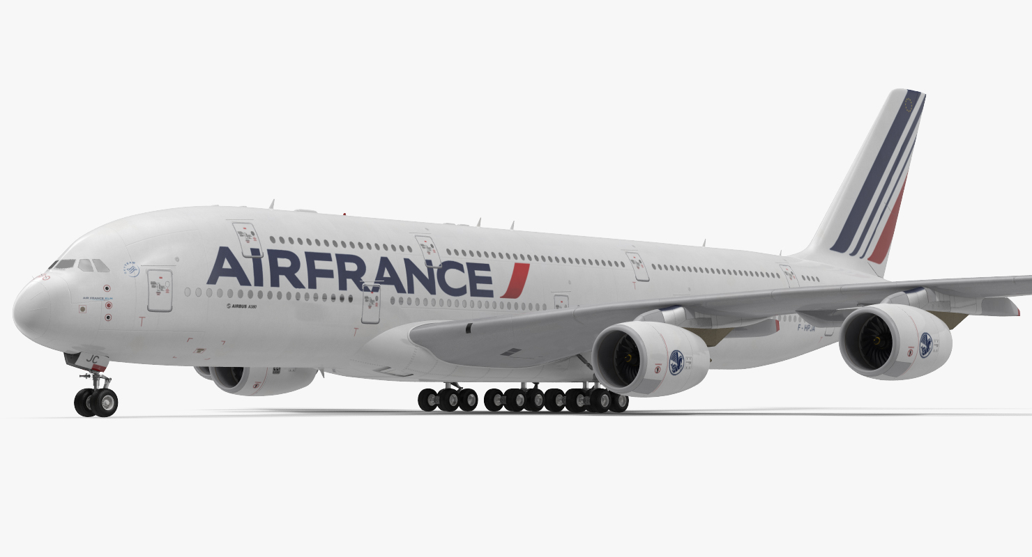 Airbus A380 1000 Air France Rigged 3D model