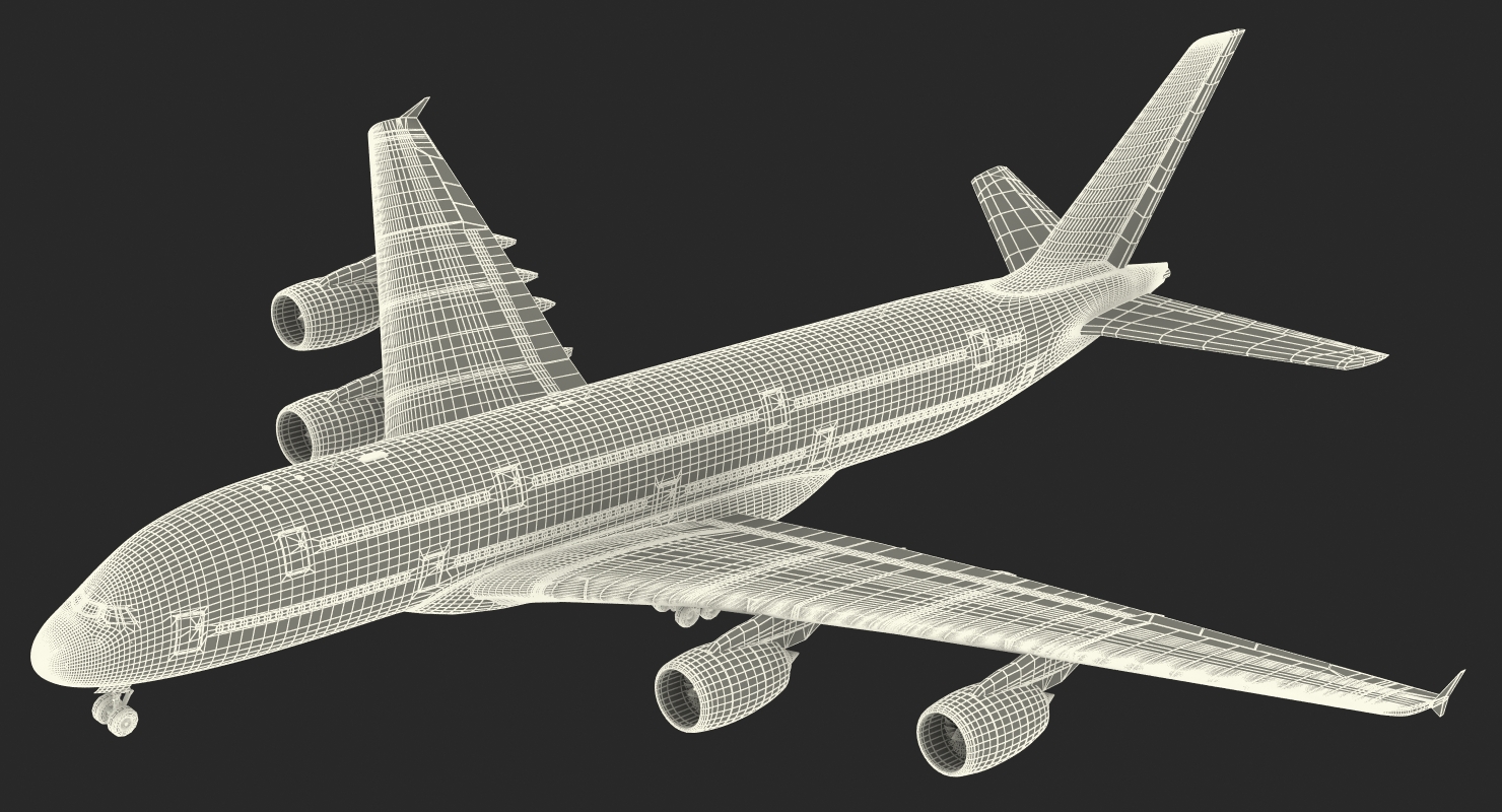 Airbus A380 1000 Air France Rigged 3D model