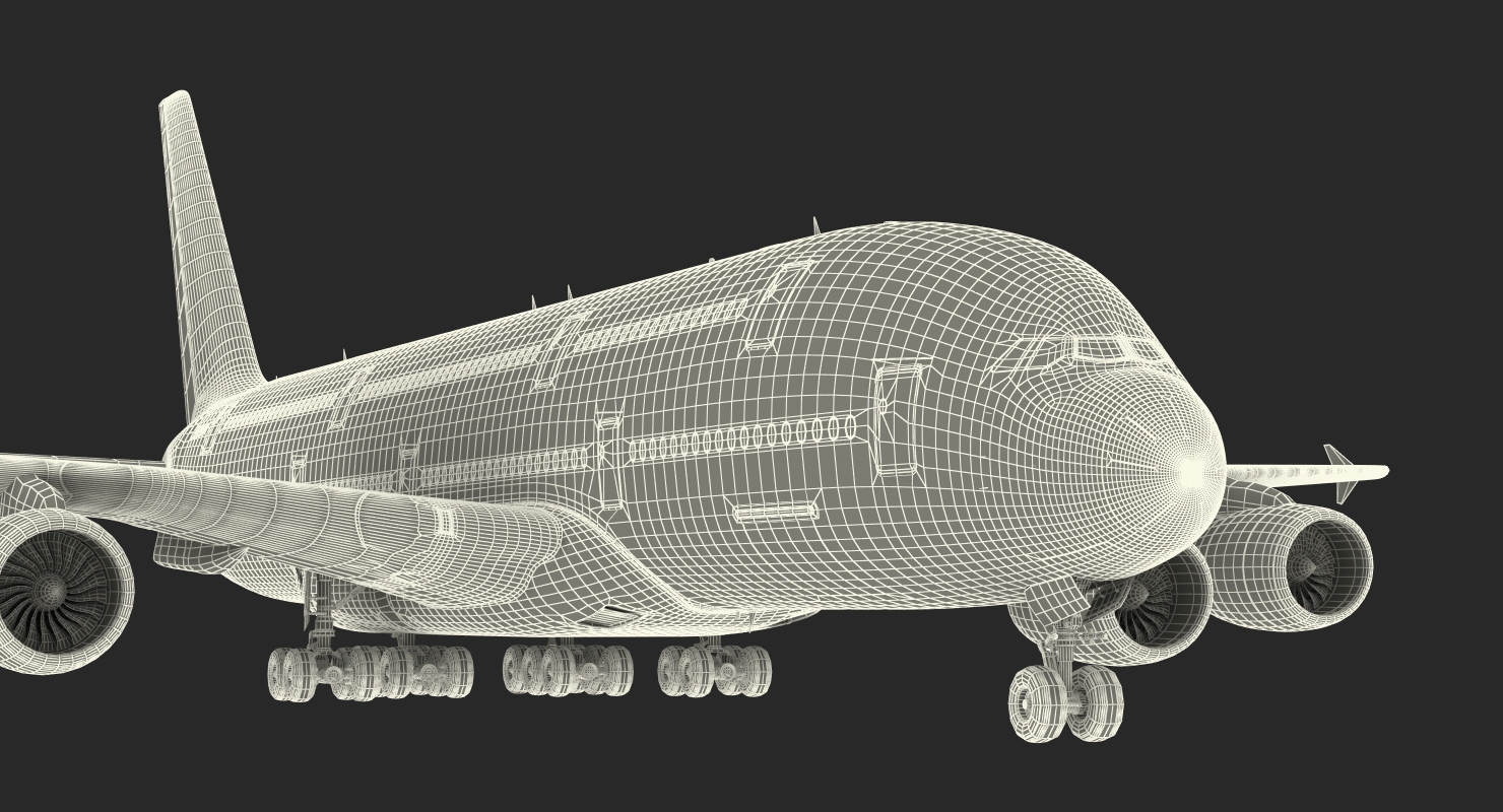 Airbus A380 1000 Air France Rigged 3D model