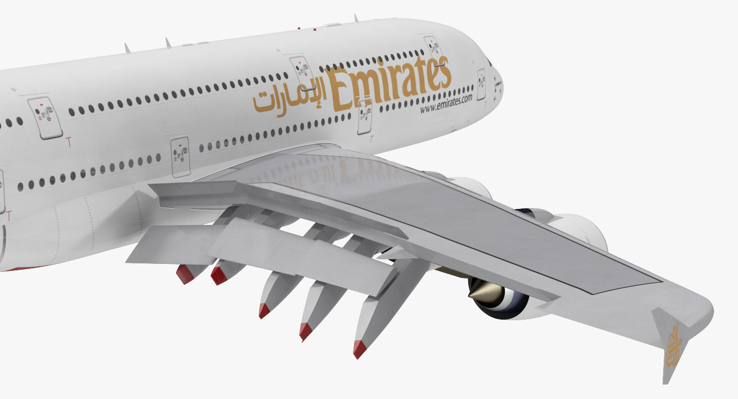 Airbus A380 1000 Emirates Rigged 3D