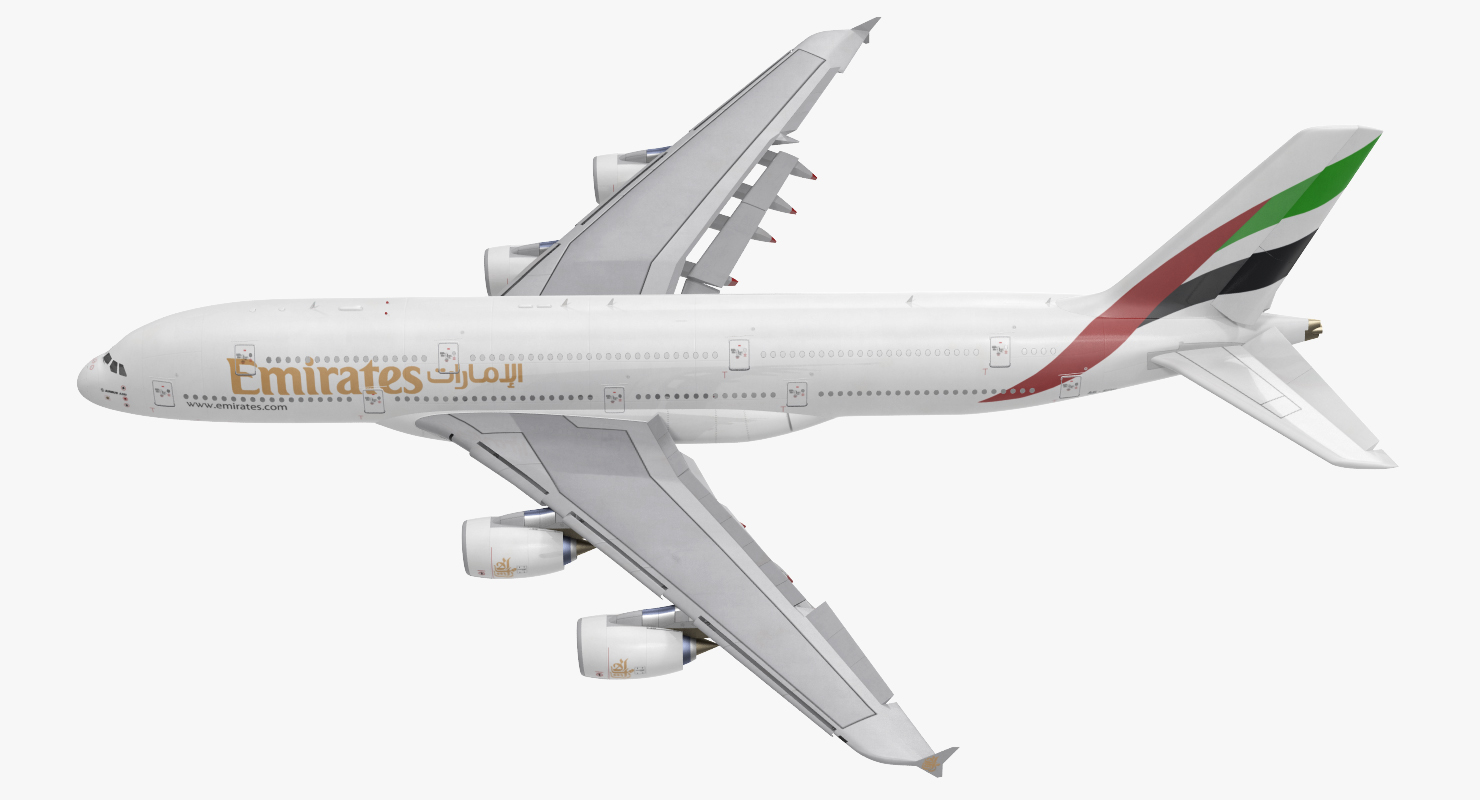 Airbus A380 1000 Emirates Rigged 3D