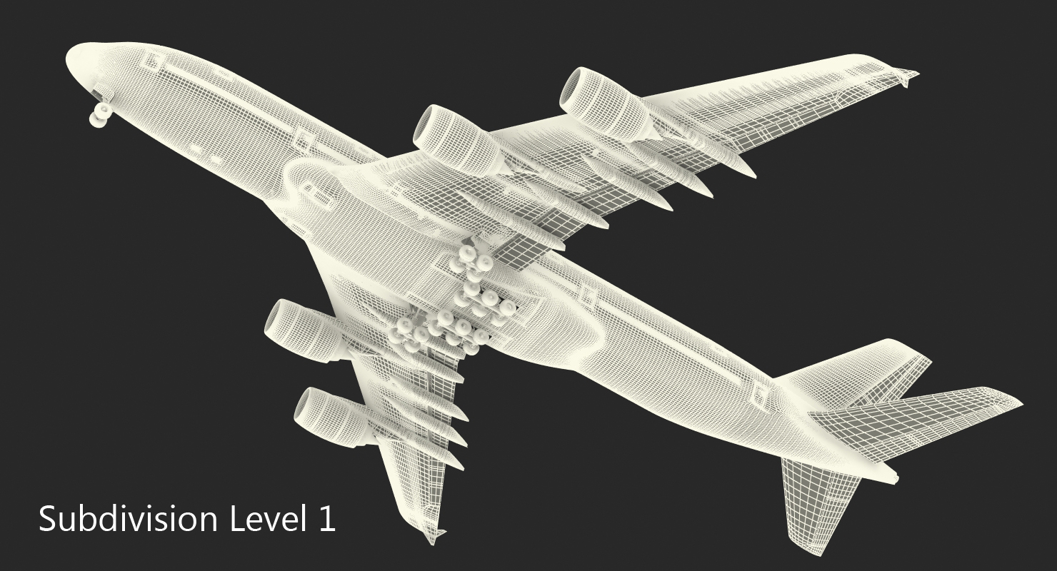 3D Airbus A380 1000 Lufthansa Rigged model