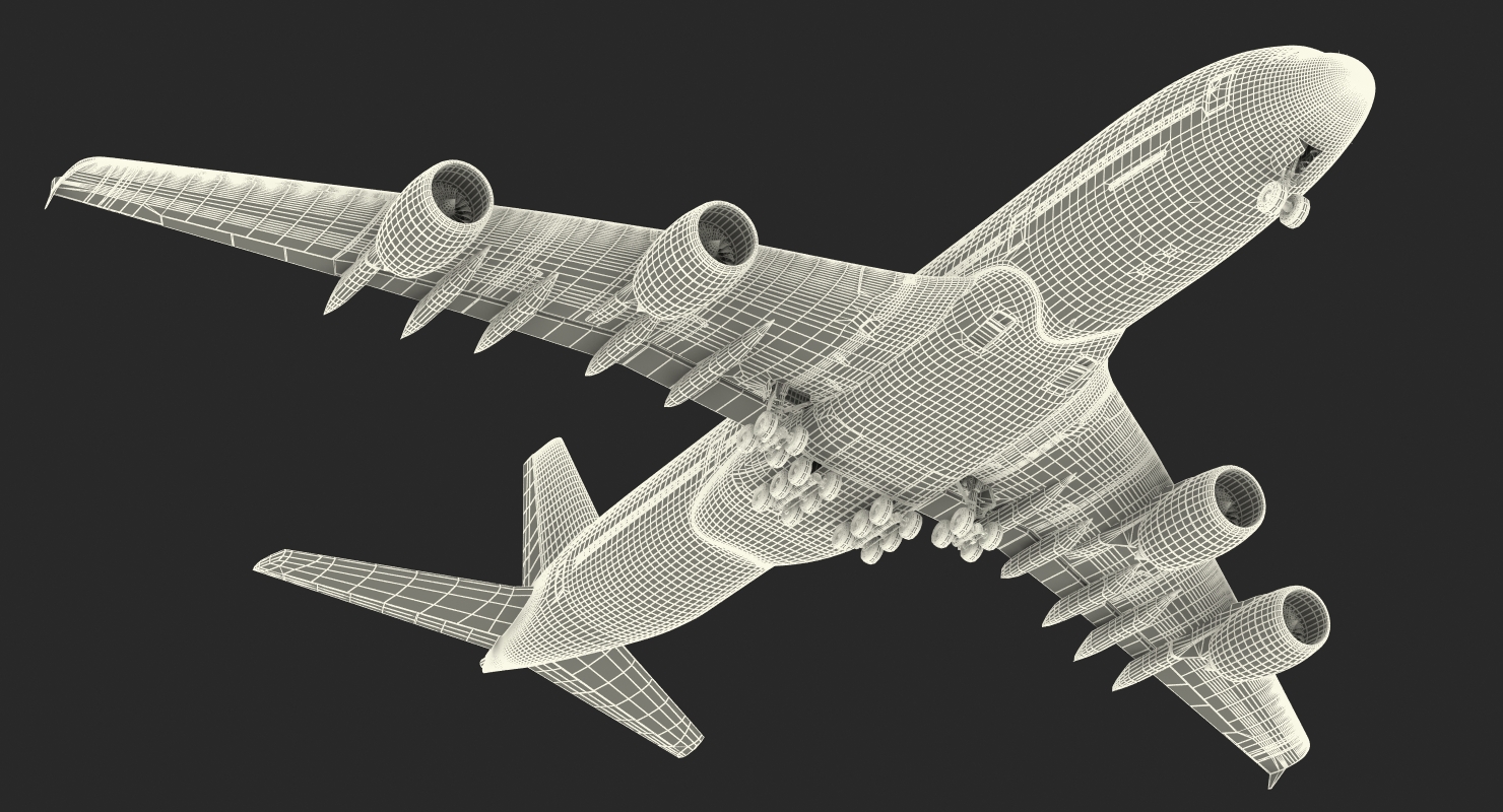 3D Airbus A380 1000 Lufthansa Rigged model