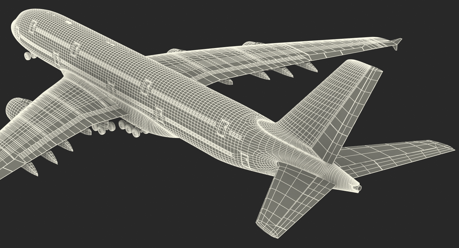 3D Airbus A380 1000 Lufthansa Rigged model