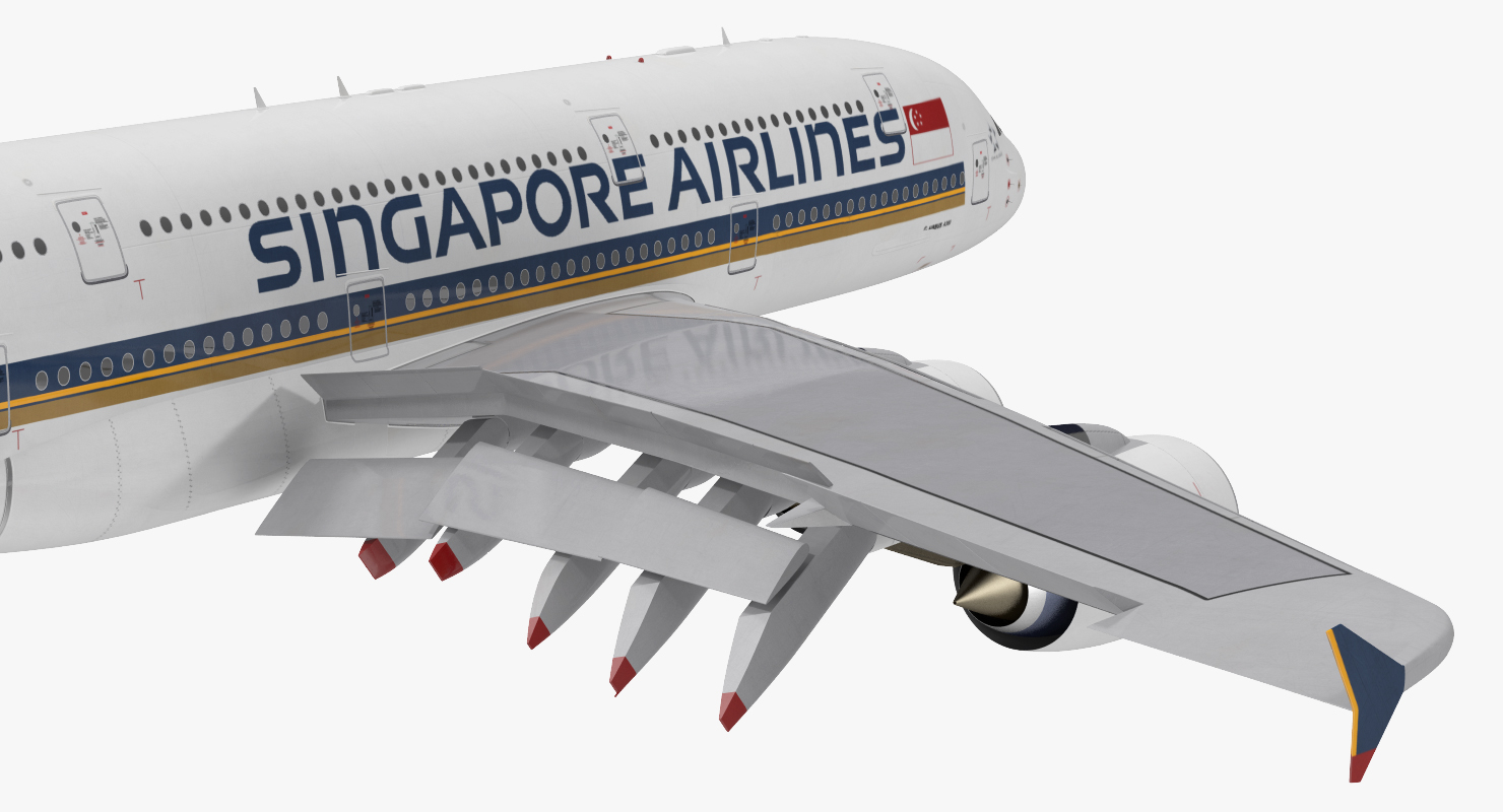 Airbus A380 1000 Singapore Airlines Rigged 3D