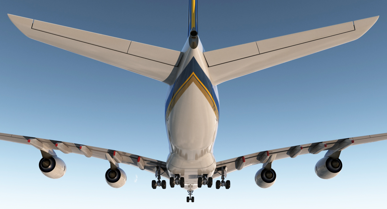 Airbus A380 1000 Singapore Airlines Rigged 3D