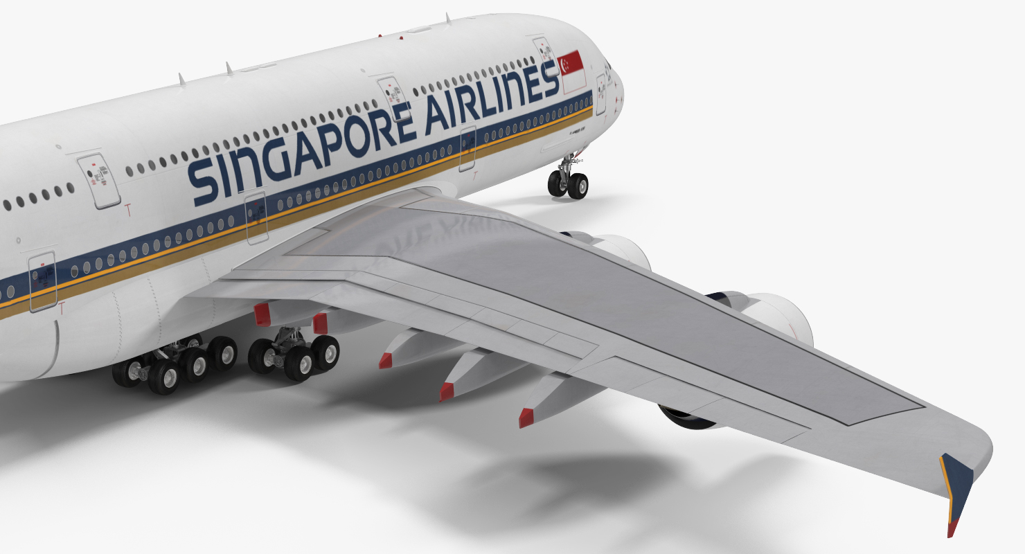 Airbus A380 1000 Singapore Airlines Rigged 3D