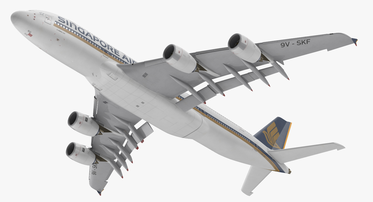 Airbus A380 1000 Singapore Airlines Rigged 3D