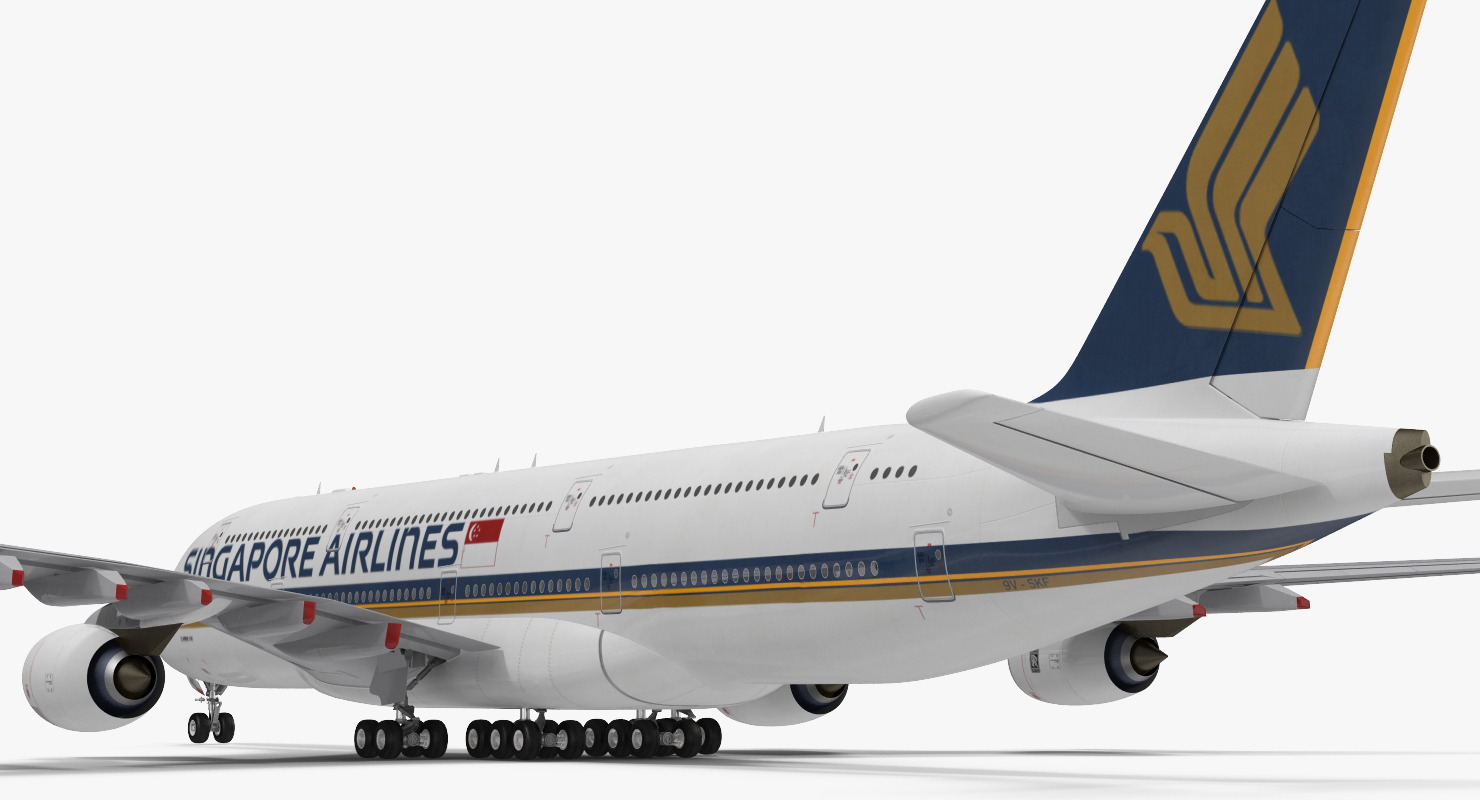 Airbus A380 1000 Singapore Airlines Rigged 3D