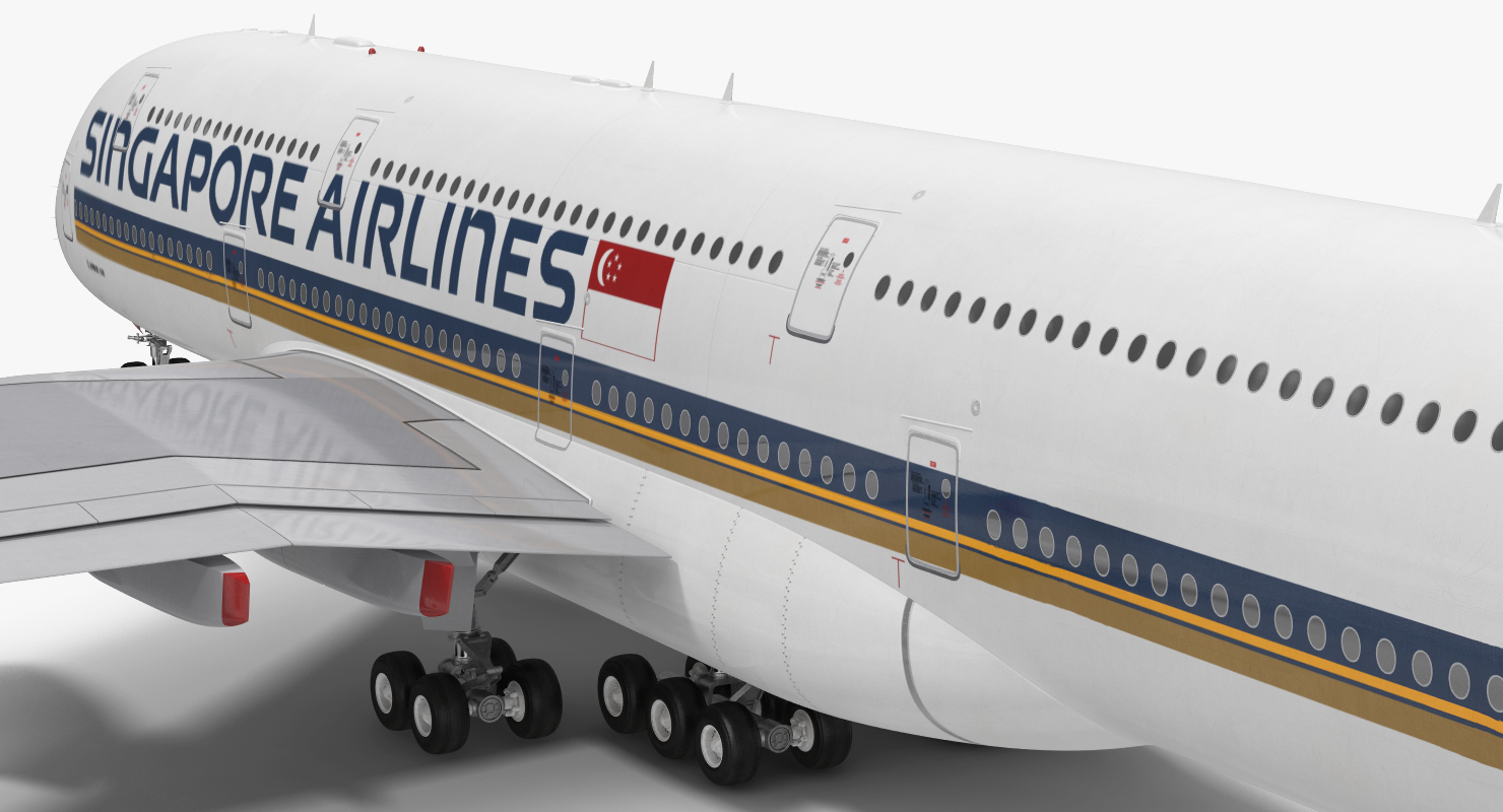 Airbus A380 1000 Singapore Airlines Rigged 3D