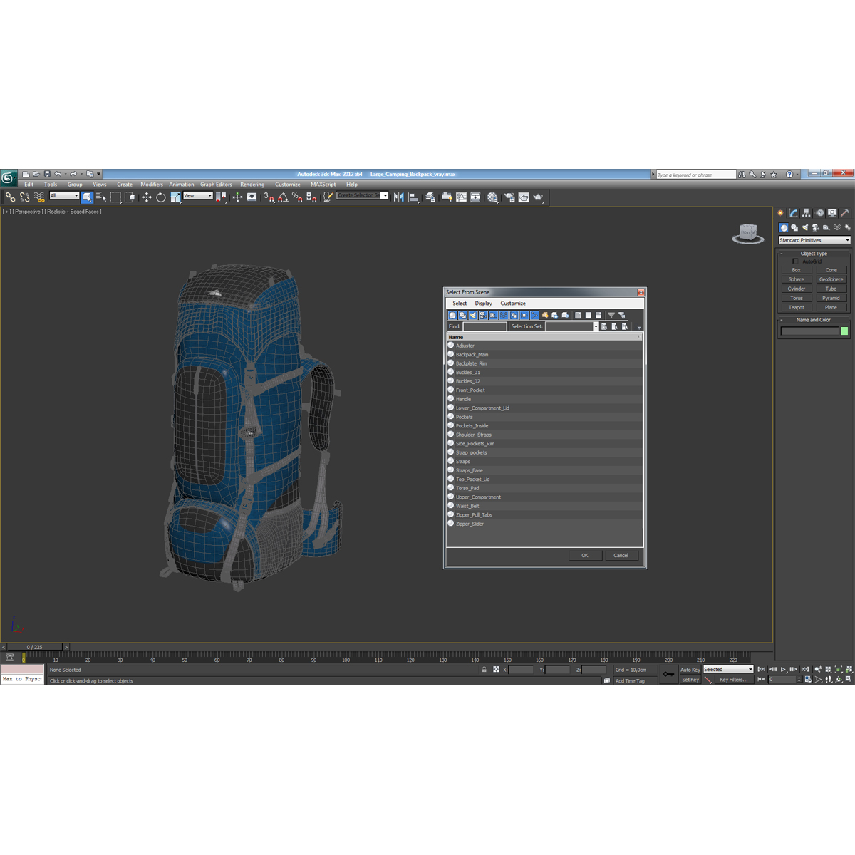 Large Camping Backpack 3D