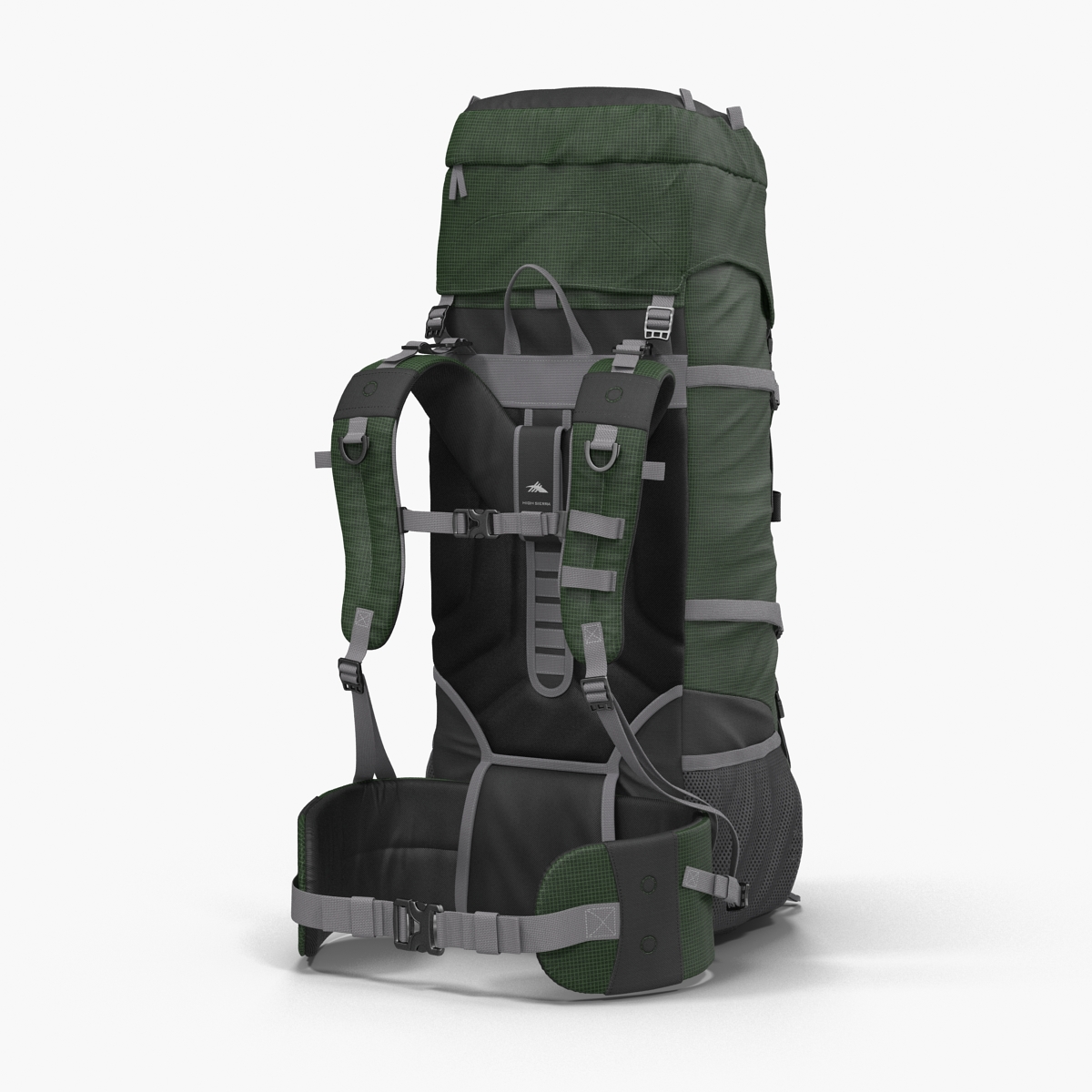 3D Large Camping Backpack Green model