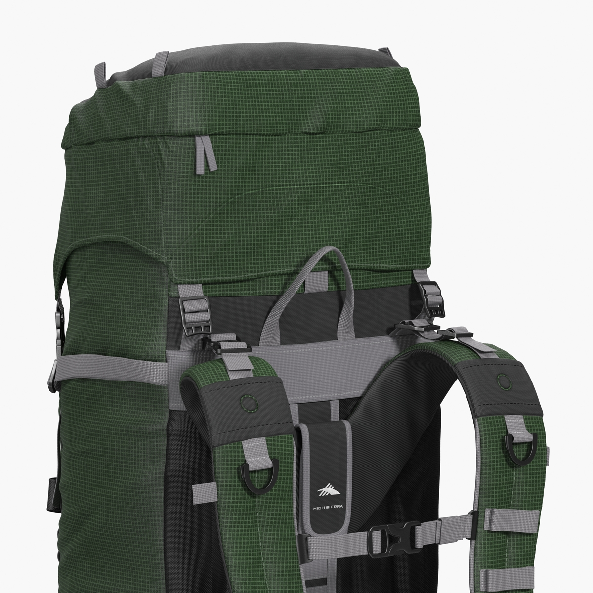 3D Large Camping Backpack Green model