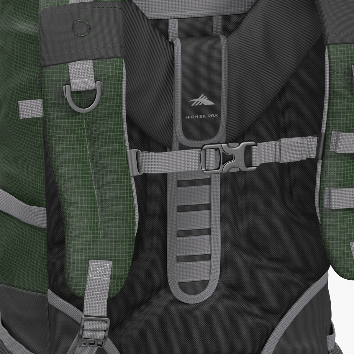 3D Large Camping Backpack Green model