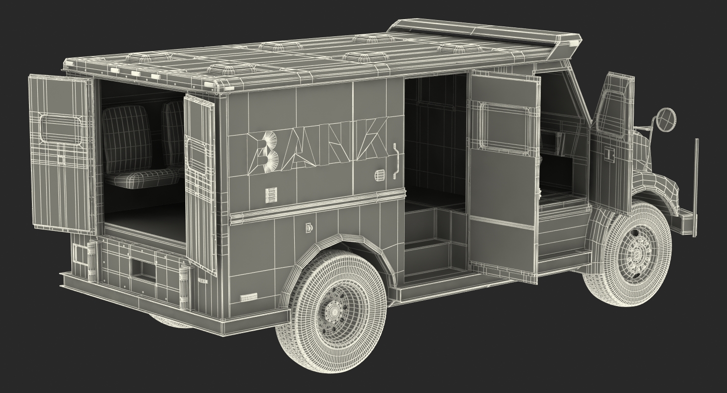 Bank Armored Car 2 Simple Interior 3D model