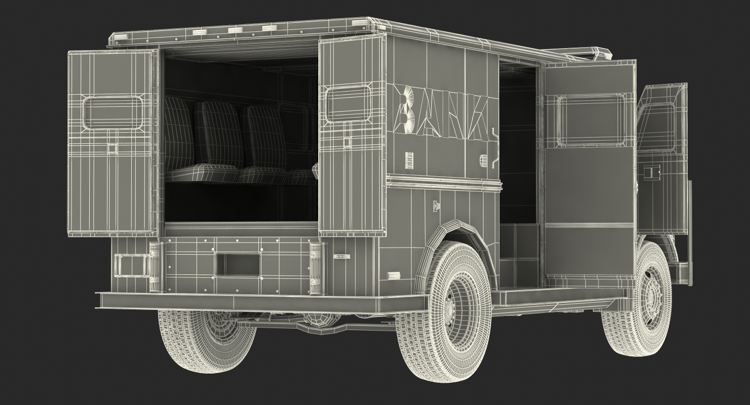 Bank Armored Car 2 Simple Interior 3D model