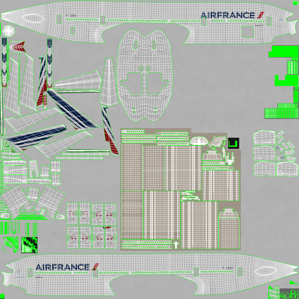 Boeing 777 8x Air France 3D model