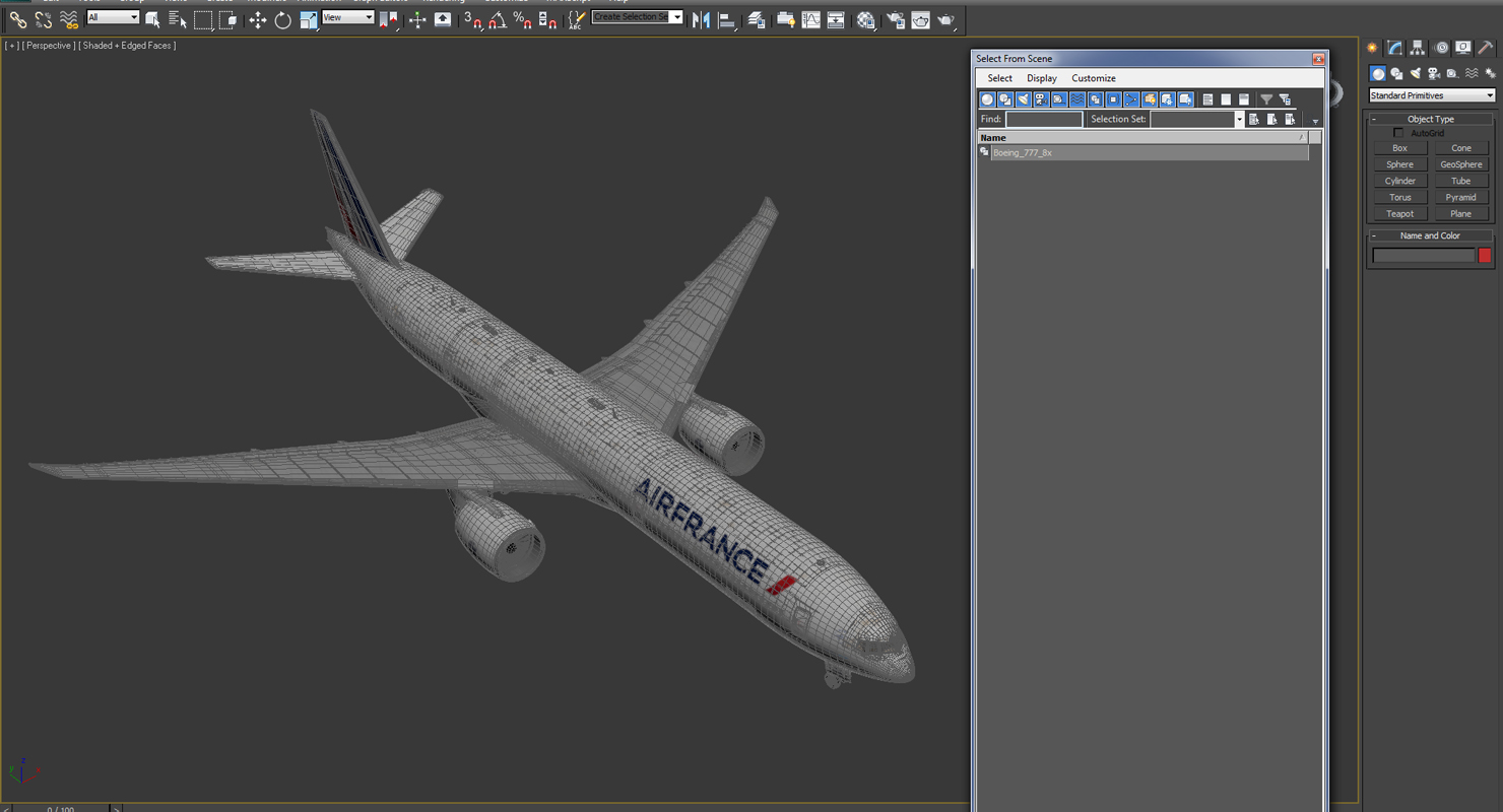 Boeing 777 8x Air France 3D model