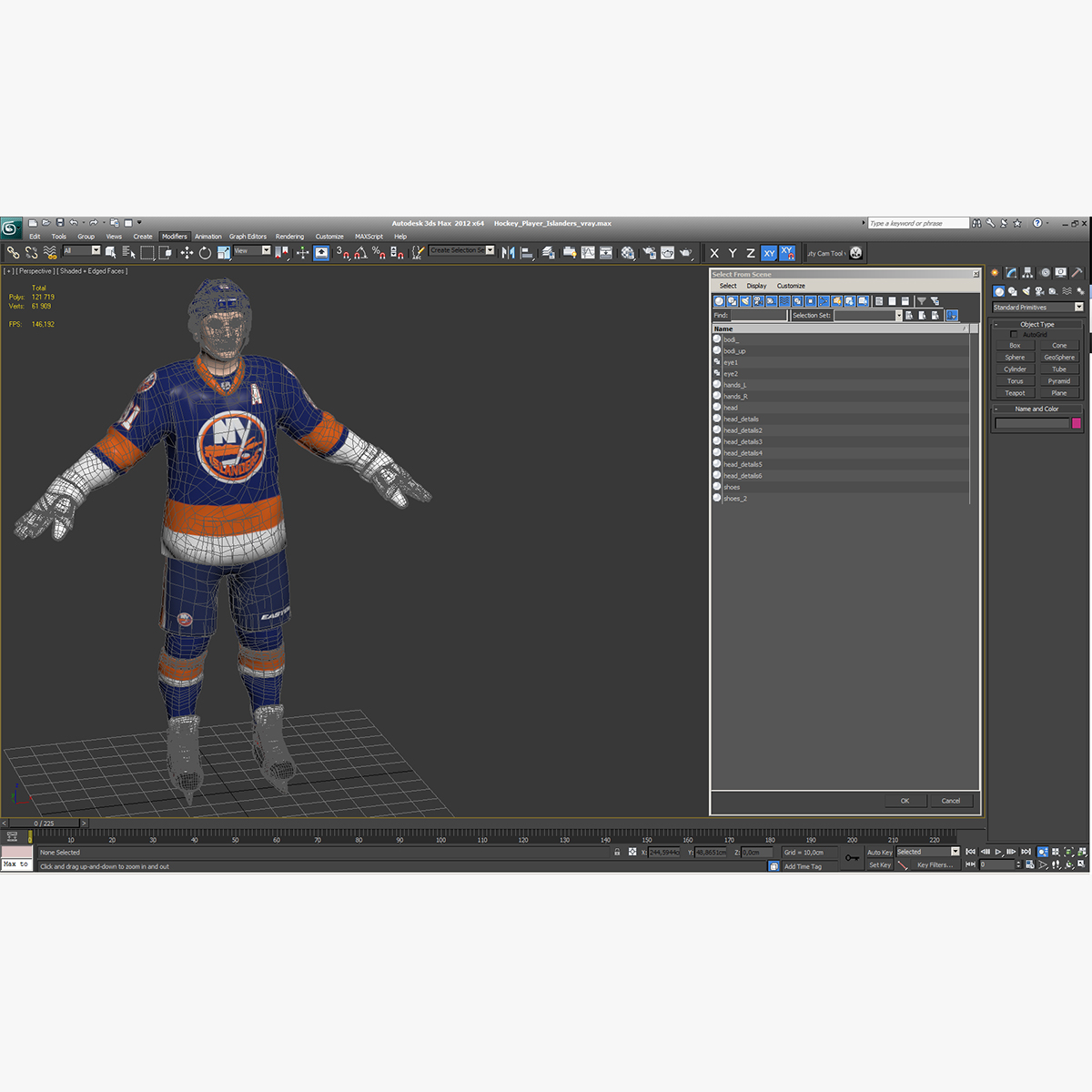 3D Hockey Player Islanders model