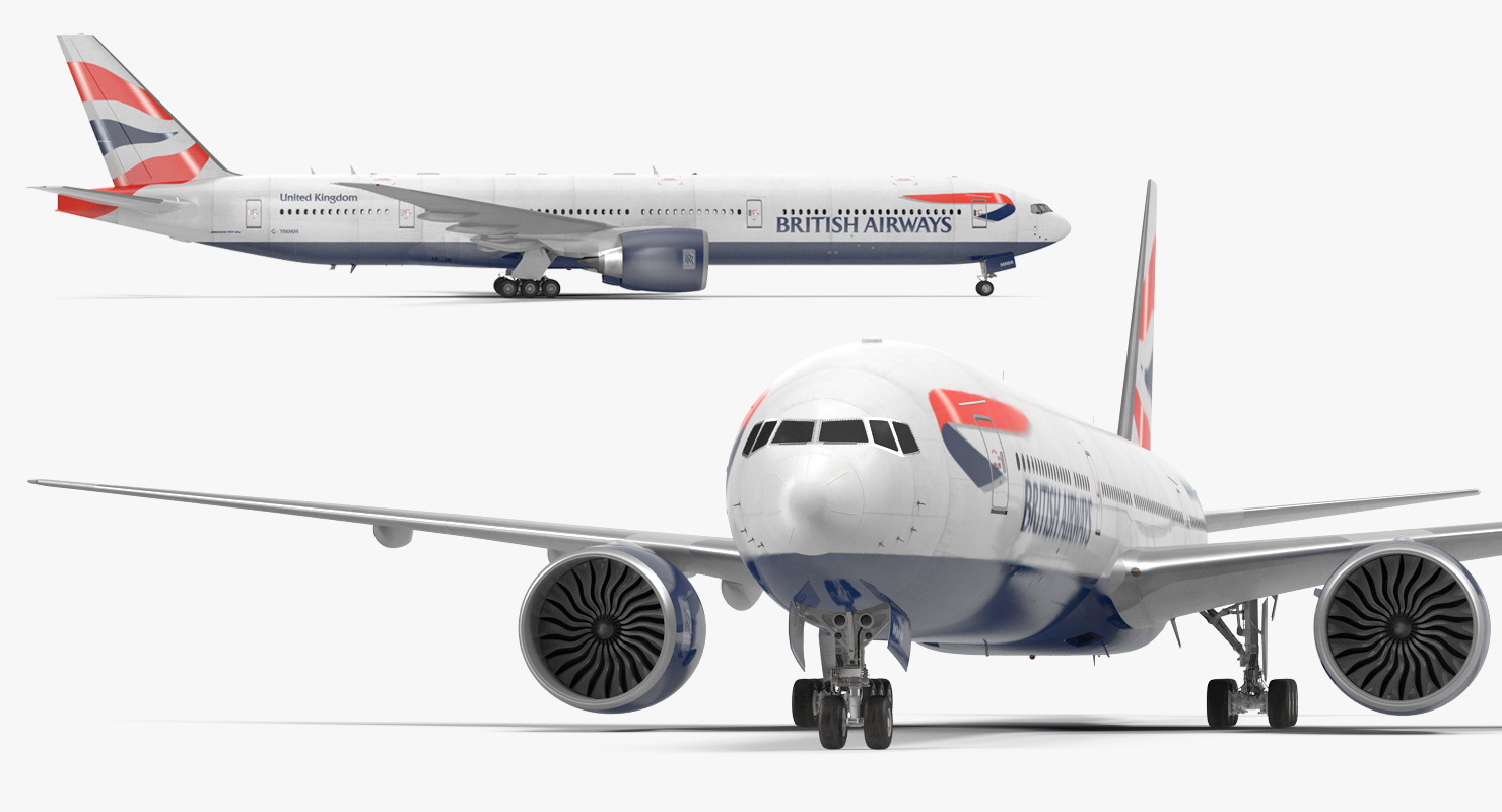 Boeing 777 8x British Airways 3D model