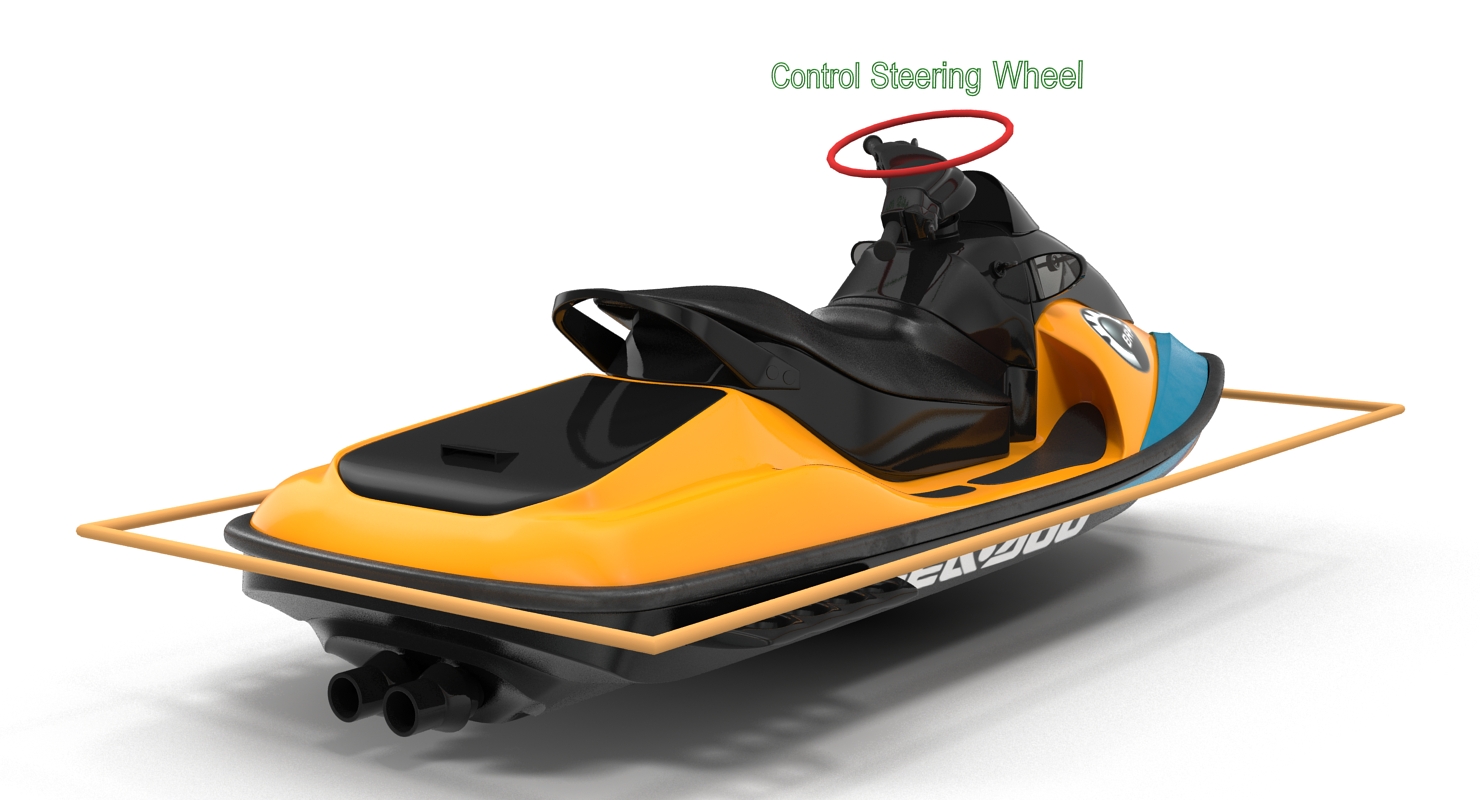 Jet Ski Sea Doo 2 Rigged 3D model