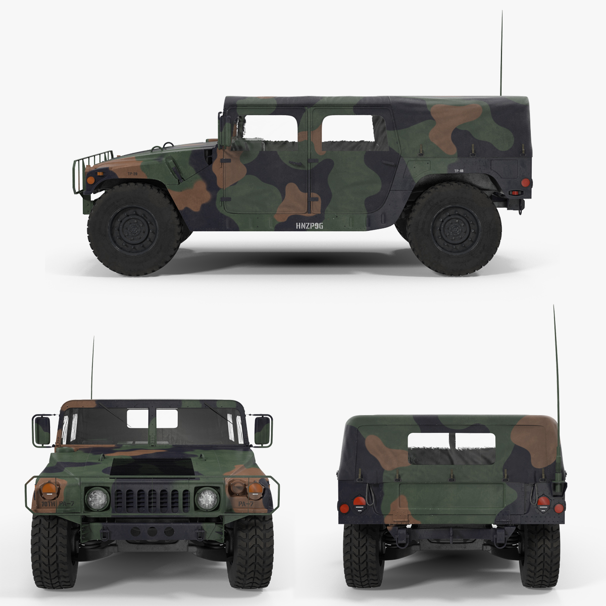 3D model Troop Carrier HMMWV m1035 Camo