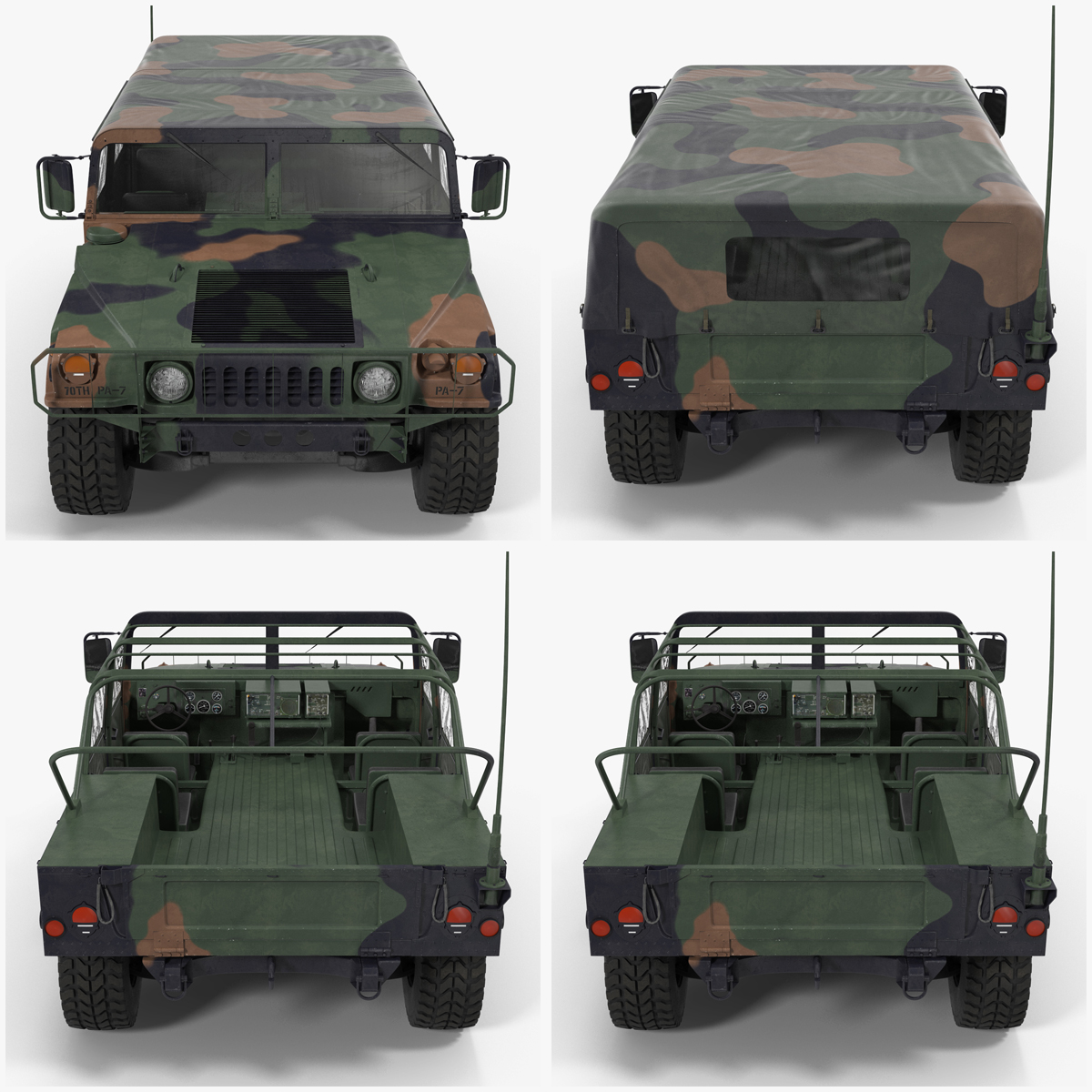 3D model Troop Carrier HMMWV m1035 Camo