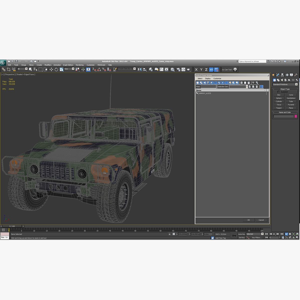 3D model Troop Carrier HMMWV m1035 Camo