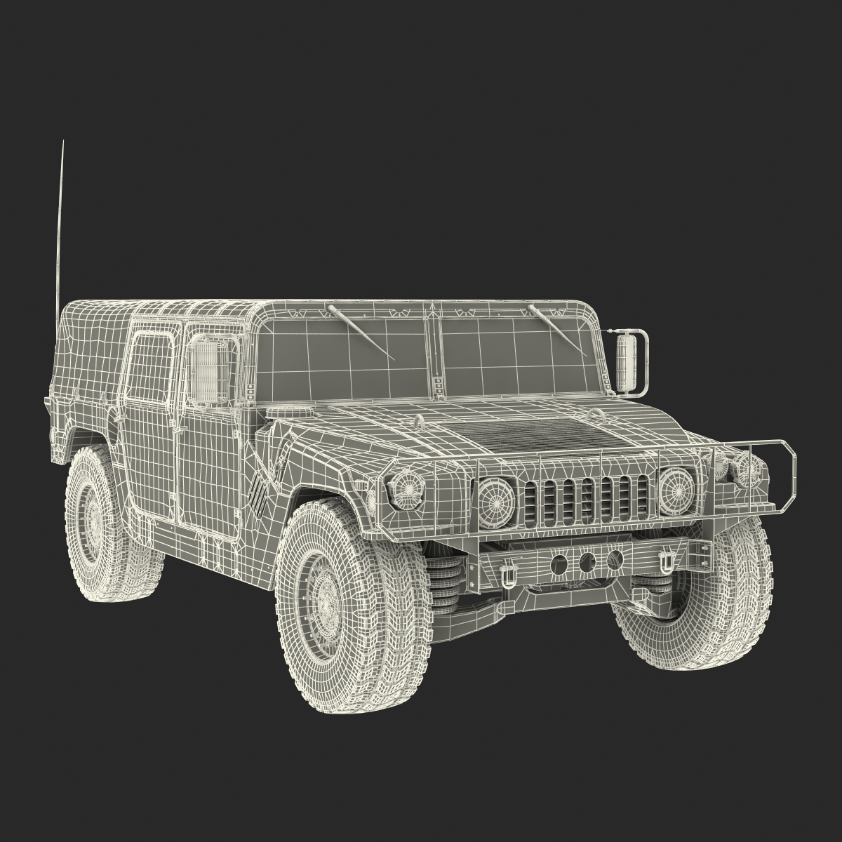 3D model Troop Carrier HMMWV m1035 Camo