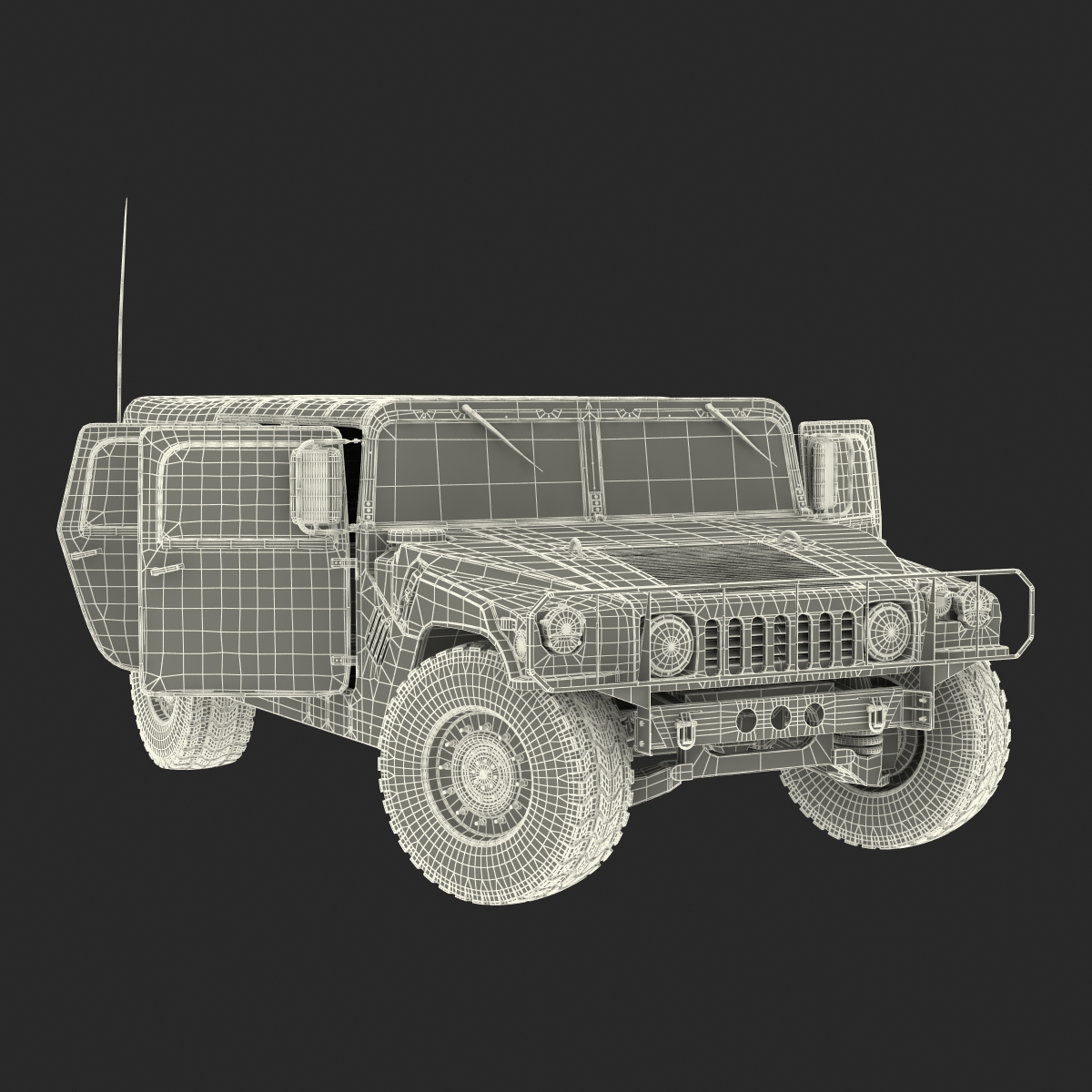 3D model Troop Carrier HMMWV m1035 Camo