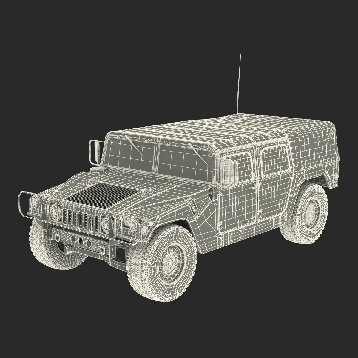 3D model Troop Carrier HMMWV m1035 Camo