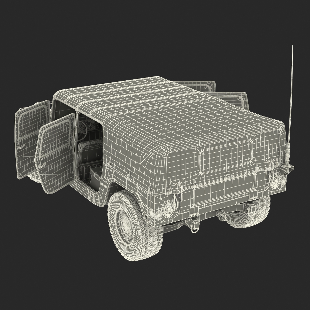 3D model Troop Carrier HMMWV m1035 Camo